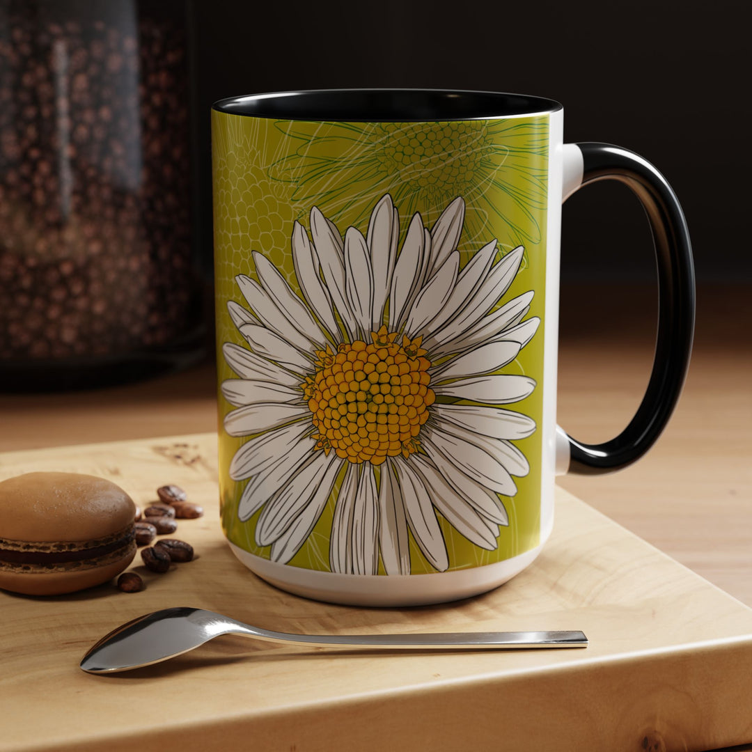 Daisy Ceramic Coffee Mug — April Birth Month Flower