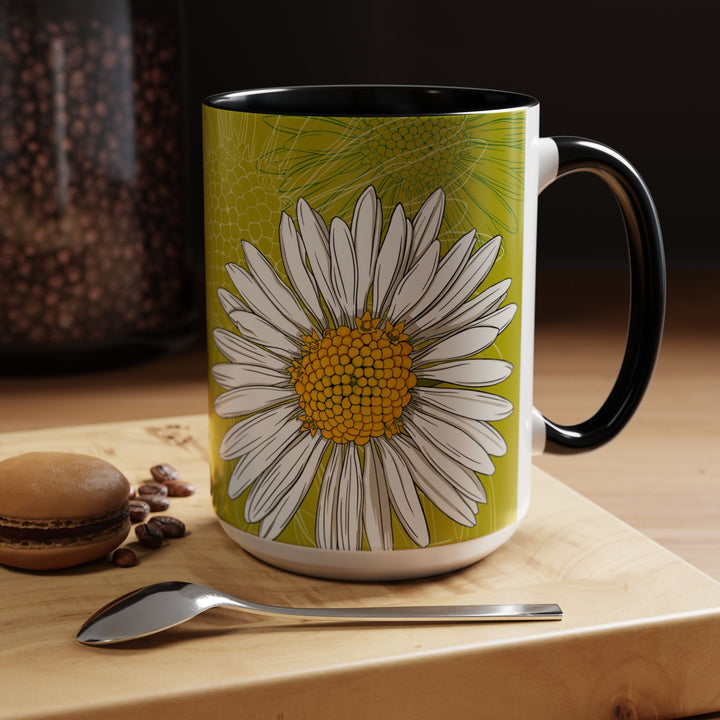 Daisy Ceramic Coffee Mug — April Birth Month Flower