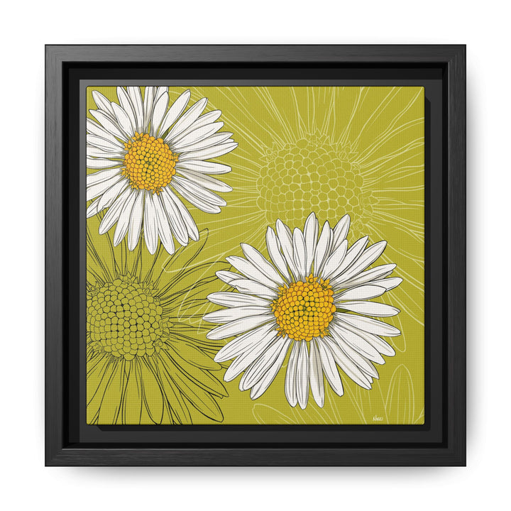 Daisy: April Birth Month Flower — Framed Canvas Print Wall Art