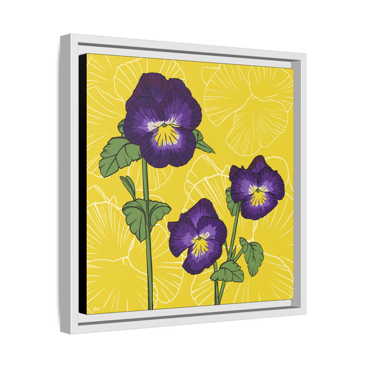 Violet: February Birth Month Flower — Framed Canvas Print Wall Art