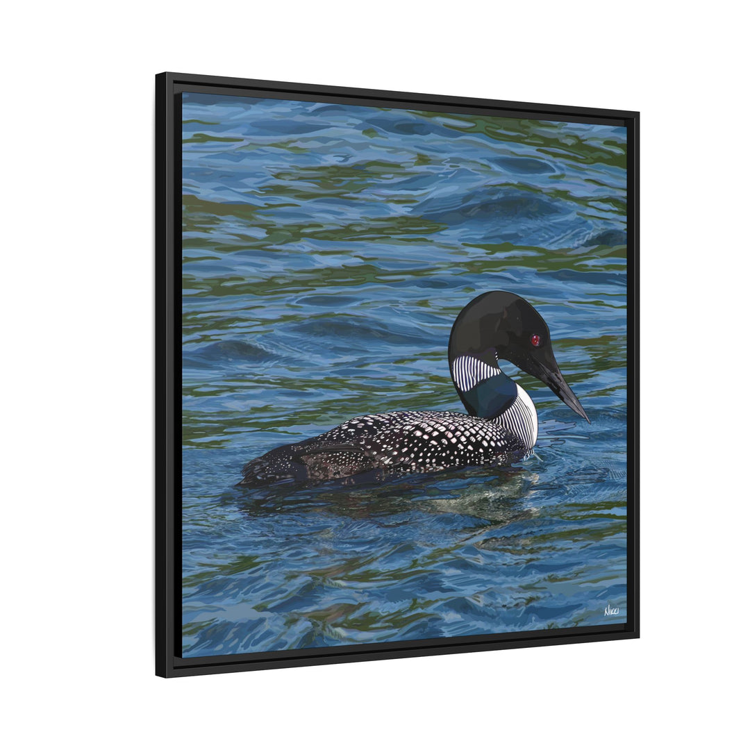 Common Loon: Minnesota State Bird — Framed Canvas Print Wall Art