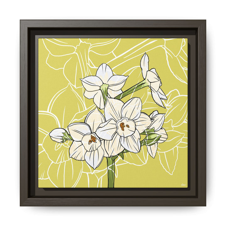 Paperwhite: December Birth Month Flower — Framed Canvas Print Wall Art