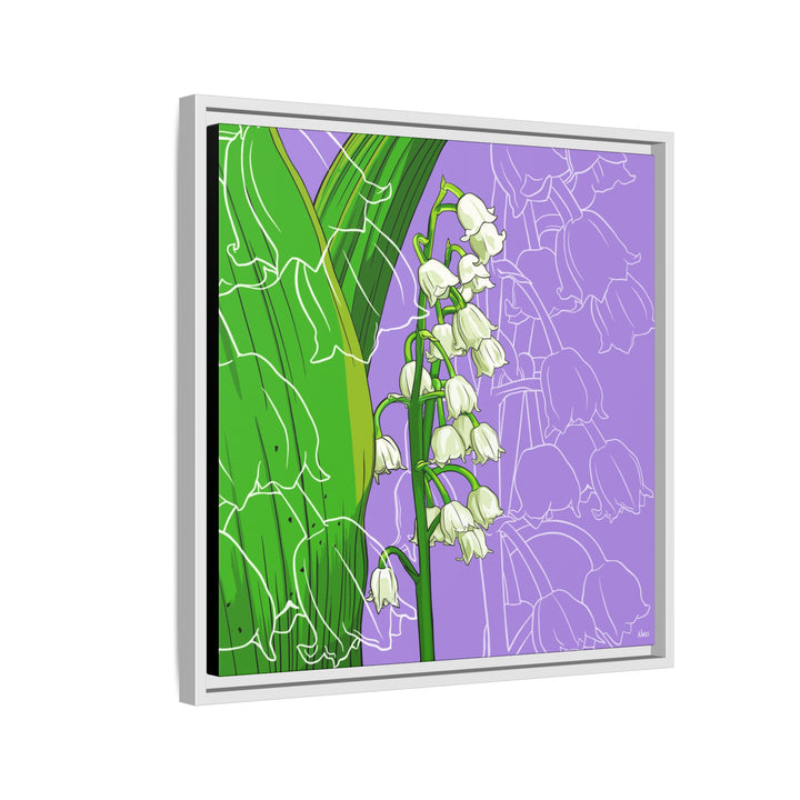 Lily of the Valley: May Birth Month Flower — Framed Canvas Print Wall Art