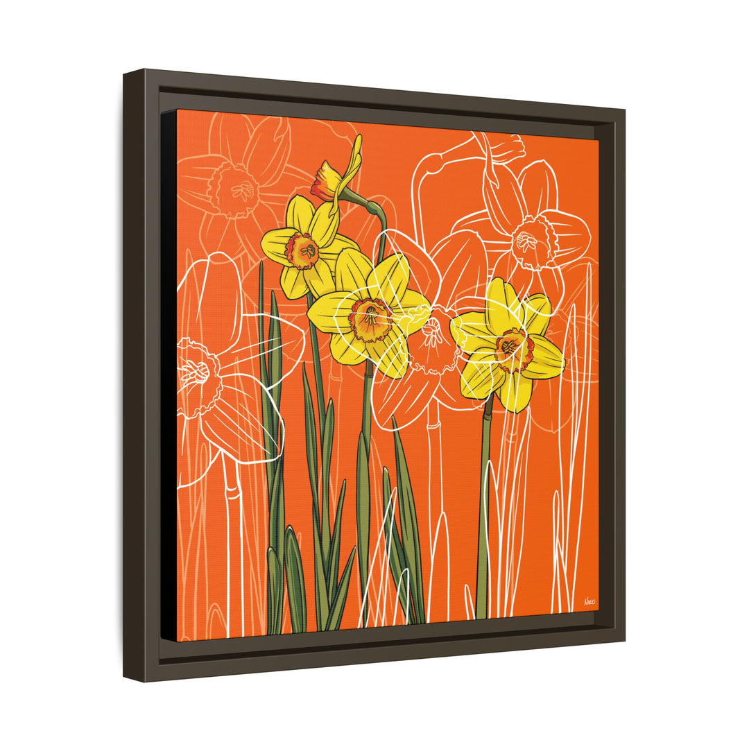 Daffodil: March Birth Month Flower — Framed Canvas Print Wall Art