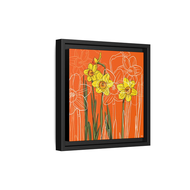 Daffodil: March Birth Month Flower — Framed Canvas Print Wall Art