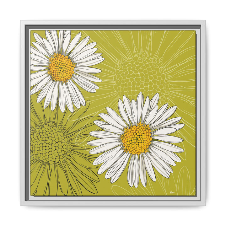 Daisy: April Birth Month Flower — Framed Canvas Print Wall Art
