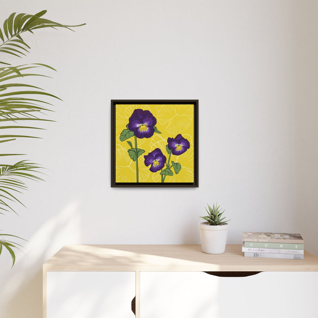 Violet: February Birth Month Flower — Framed Canvas Print Wall Art