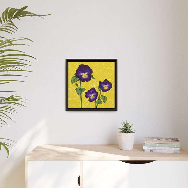 Violet: February Birth Month Flower — Framed Canvas Print Wall Art