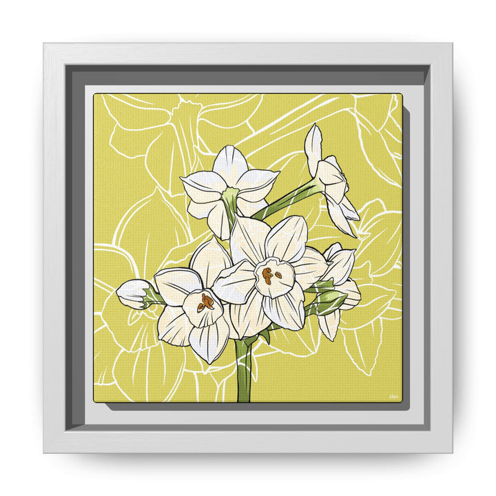 Paperwhite: December Birth Month Flower — Framed Canvas Print Wall Art