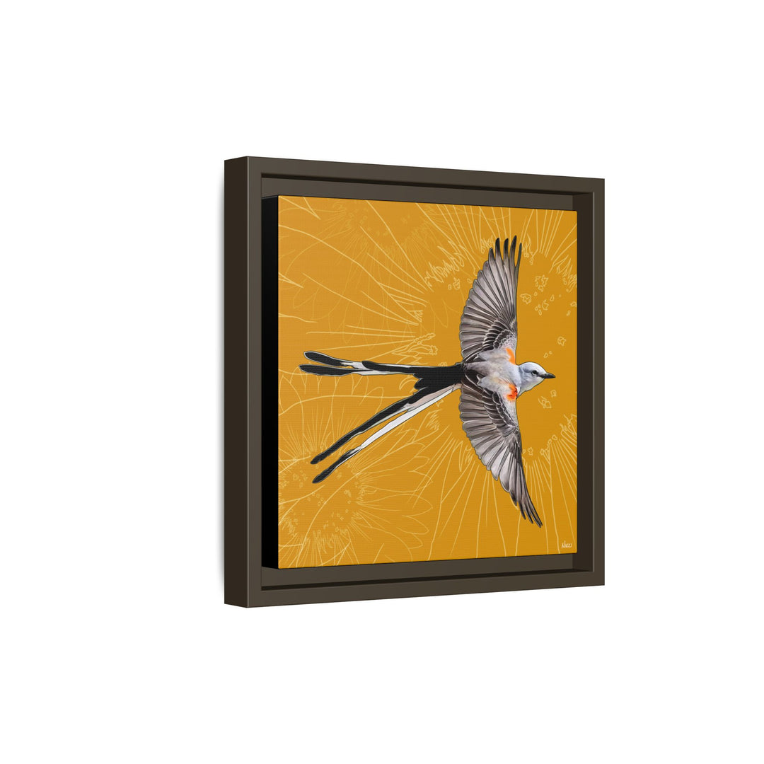 Scissor Tailed Flycatcher: Oklahoma State Bird — Framed Canvas Print Wall Art