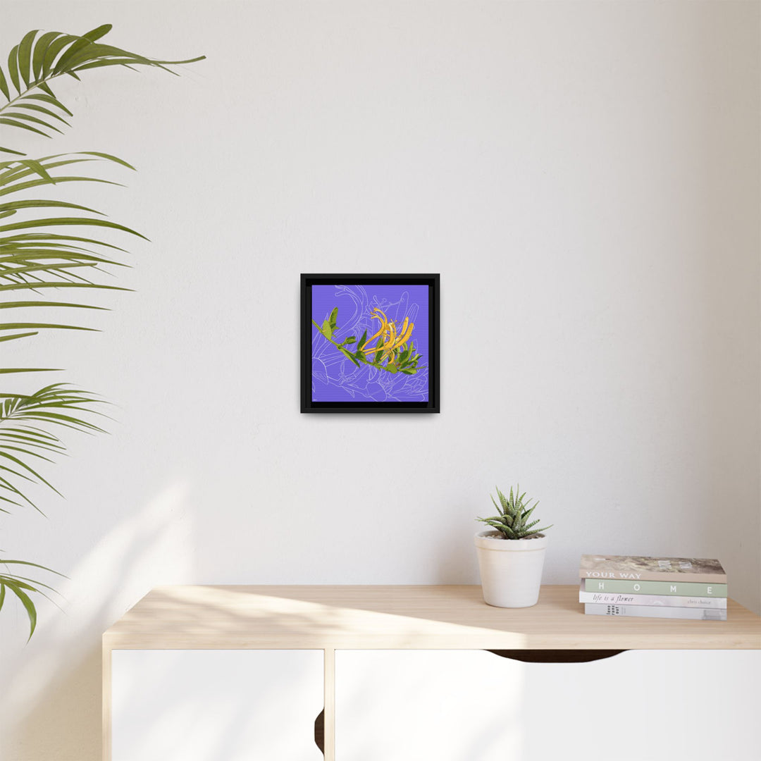 Honeysuckle: June Birth Month Flower — Framed Canvas Print Wall Art
