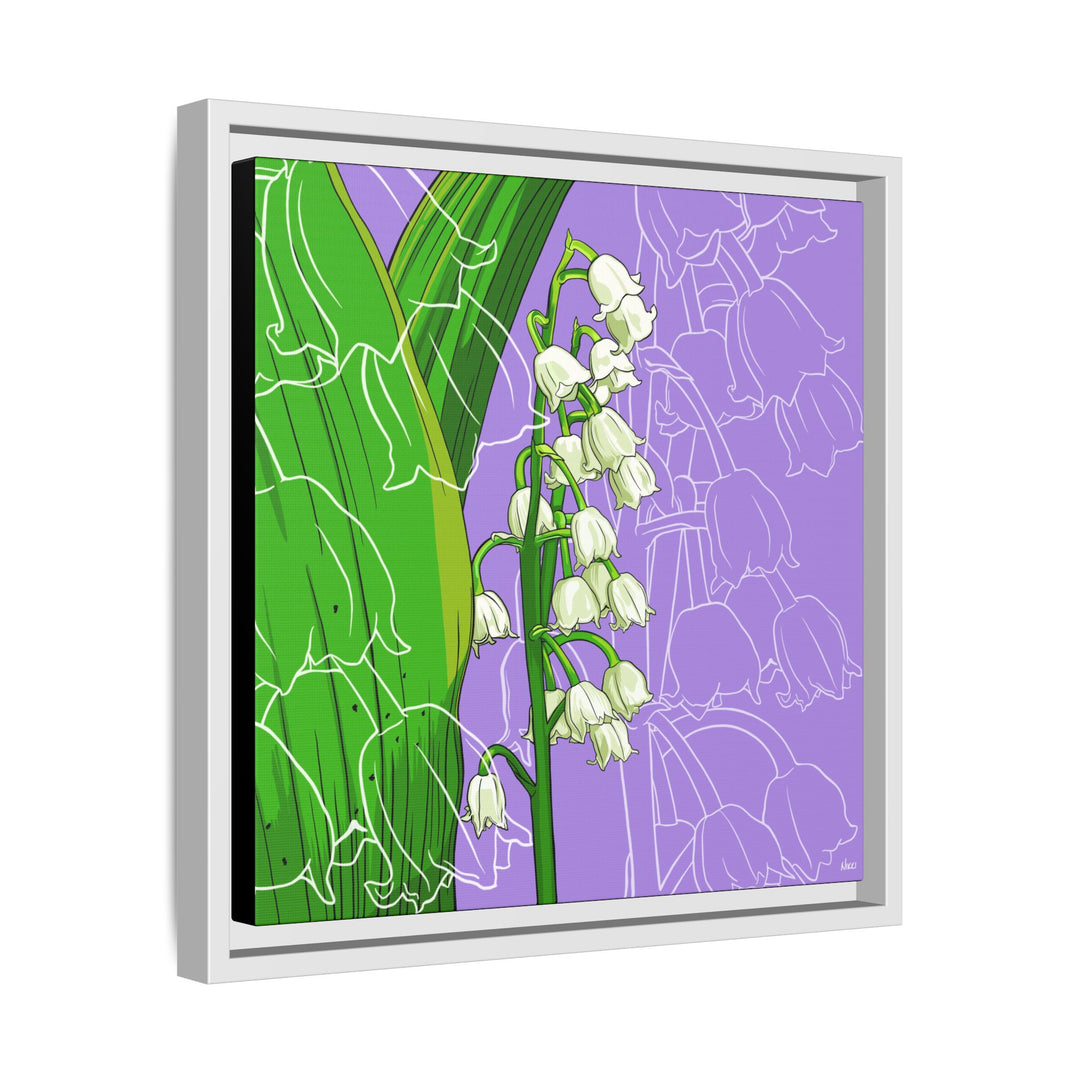 Lily of the Valley: May Birth Month Flower — Framed Canvas Print Wall Art