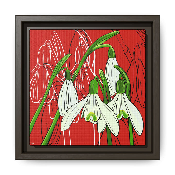 Snowdrop: January Birth Month Flower — Framed Canvas Print Wall Art
