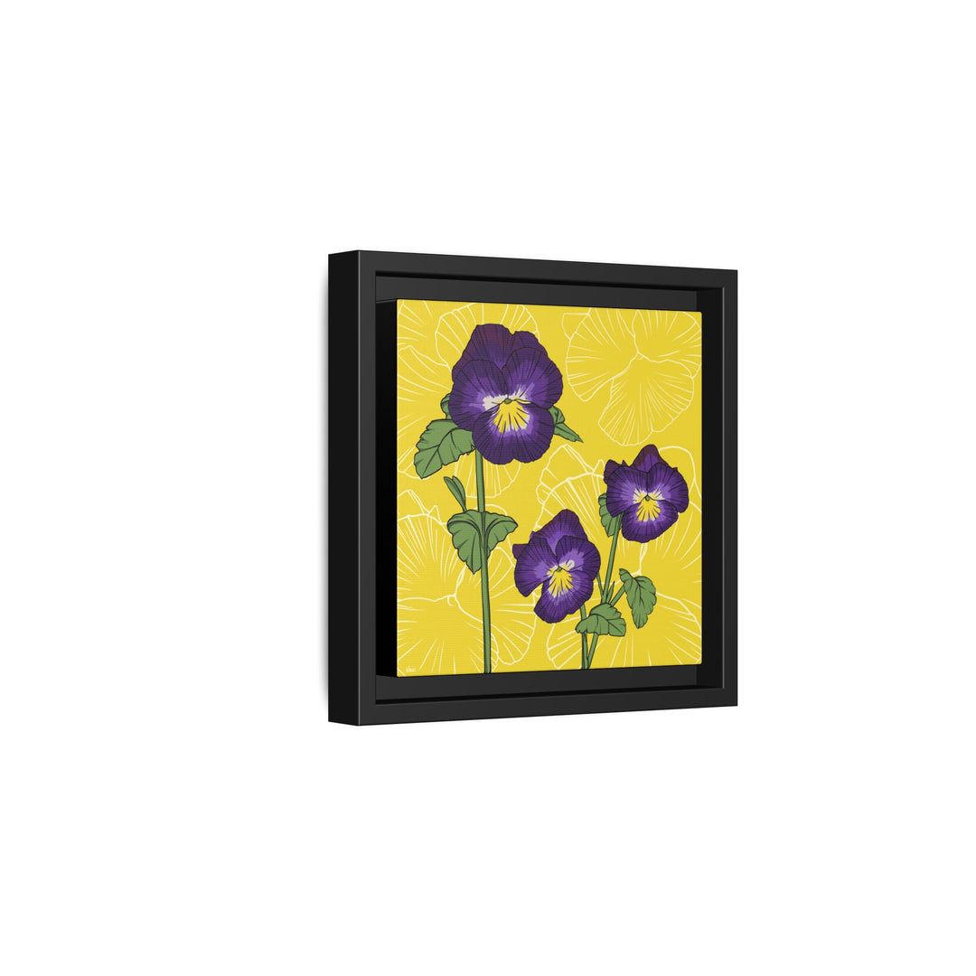 Violet: February Birth Month Flower — Framed Canvas Print Wall Art