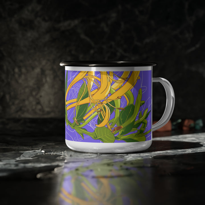 Honeysuckle Enamel Camp Cup — June Birth Month Flower