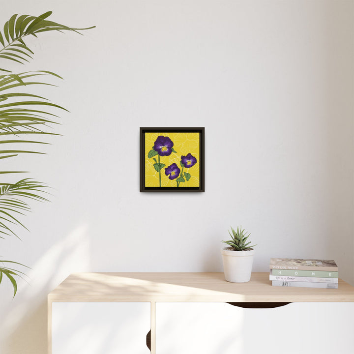 Violet: February Birth Month Flower — Framed Canvas Print Wall Art