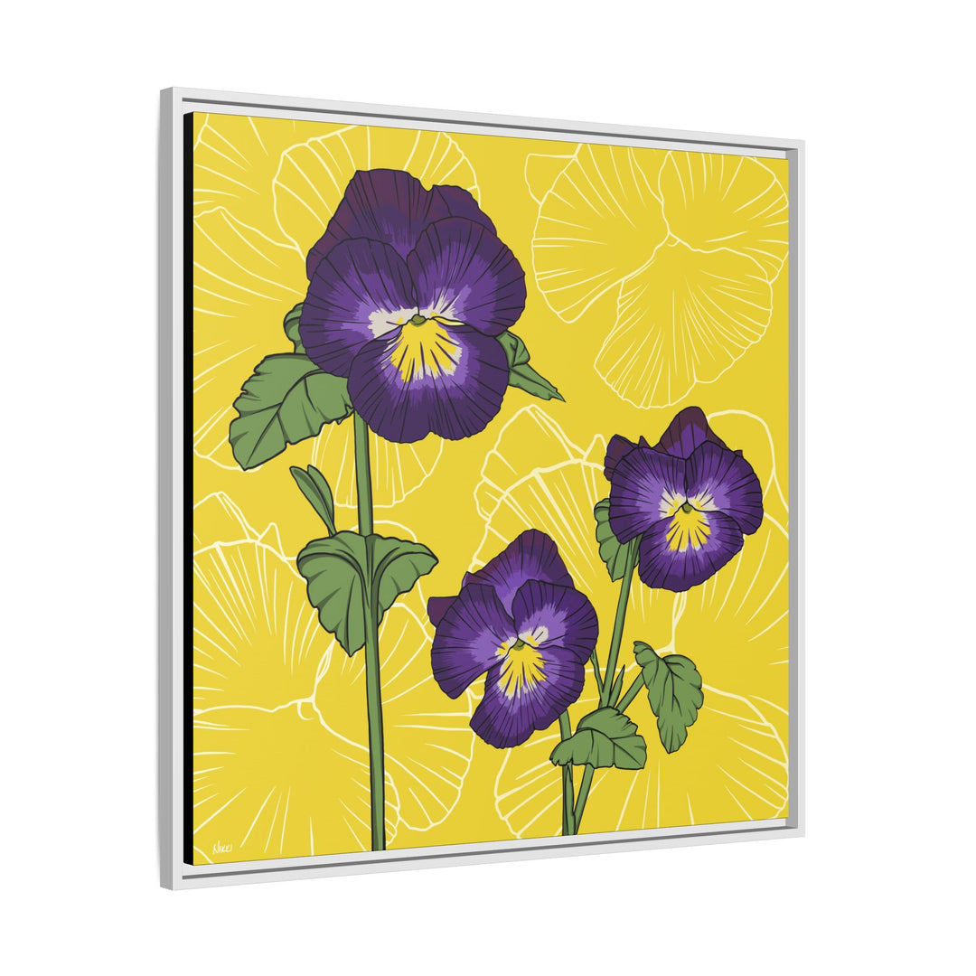Violet: February Birth Month Flower — Framed Canvas Print Wall Art