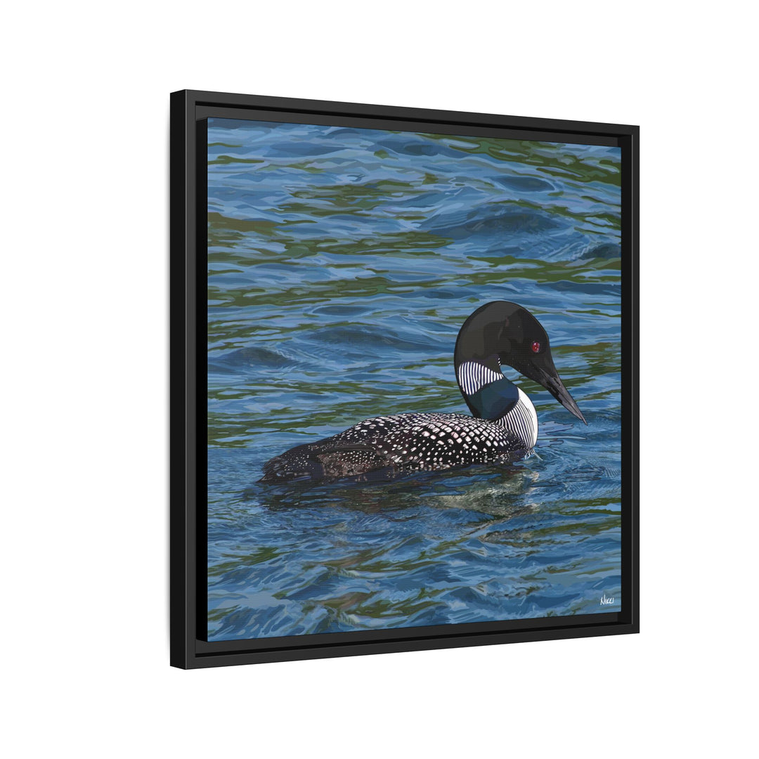 Common Loon: Minnesota State Bird — Framed Canvas Print Wall Art