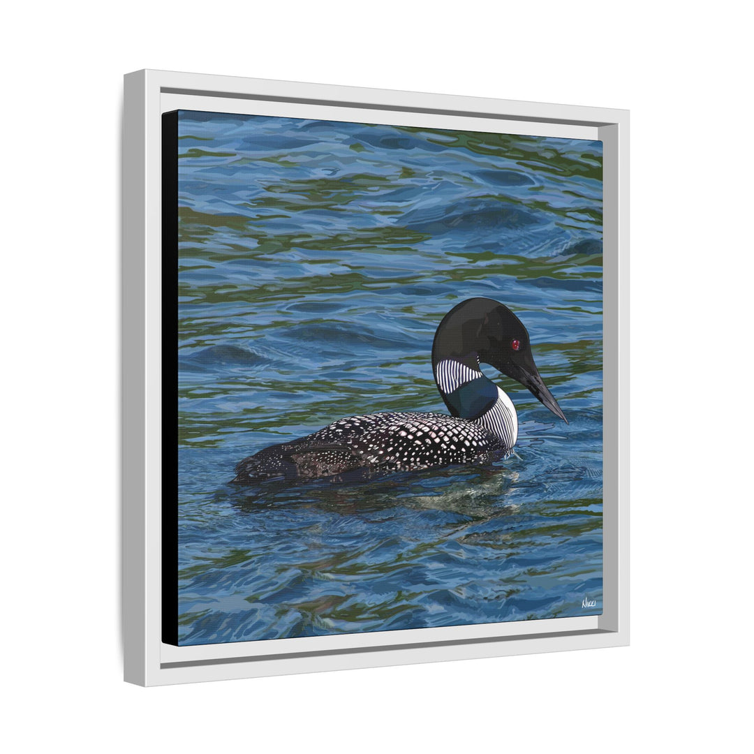 Common Loon: Minnesota State Bird — Framed Canvas Print Wall Art