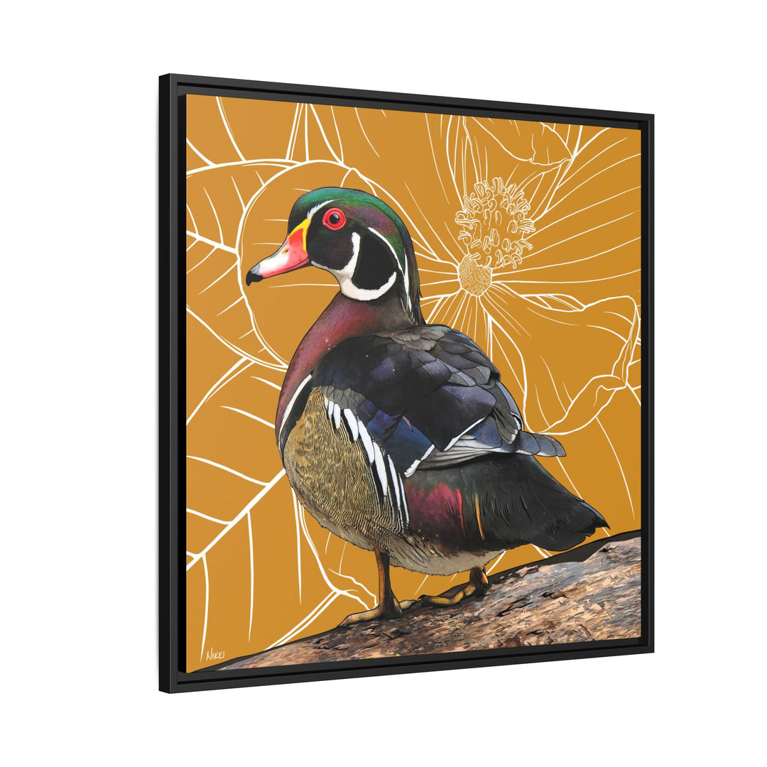 Wood Duck: Mississippi State Bird — Framed Canvas Print Wall Art