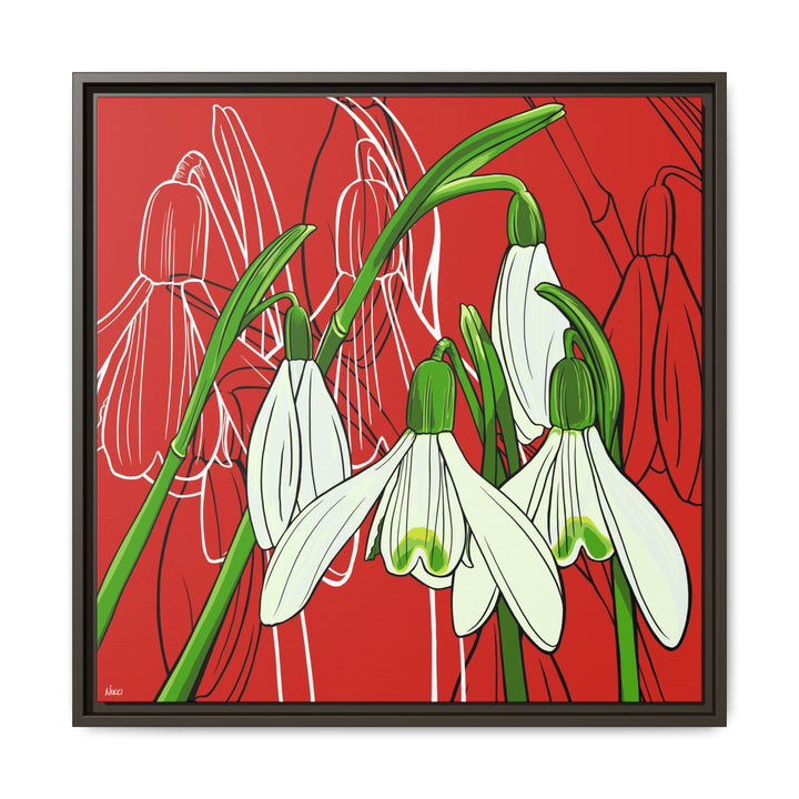 Snowdrop: January Birth Month Flower — Framed Canvas Print Wall Art
