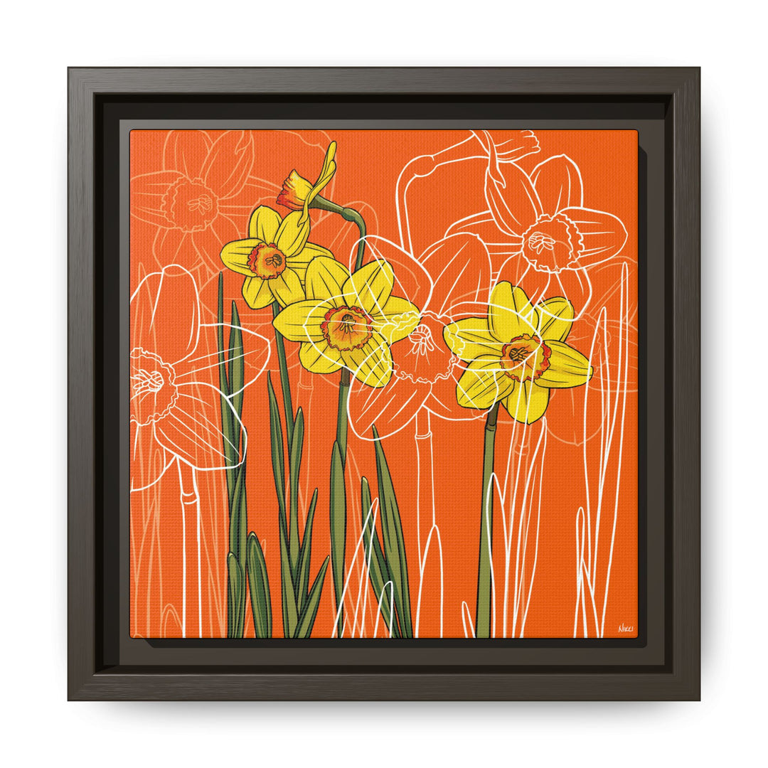 Daffodil: March Birth Month Flower — Framed Canvas Print Wall Art