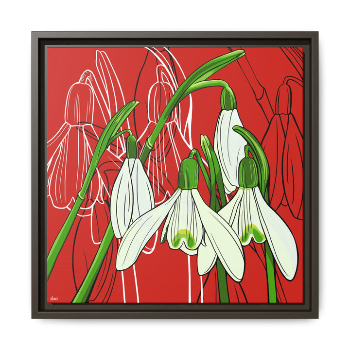 Snowdrop: January Birth Month Flower — Framed Canvas Print Wall Art