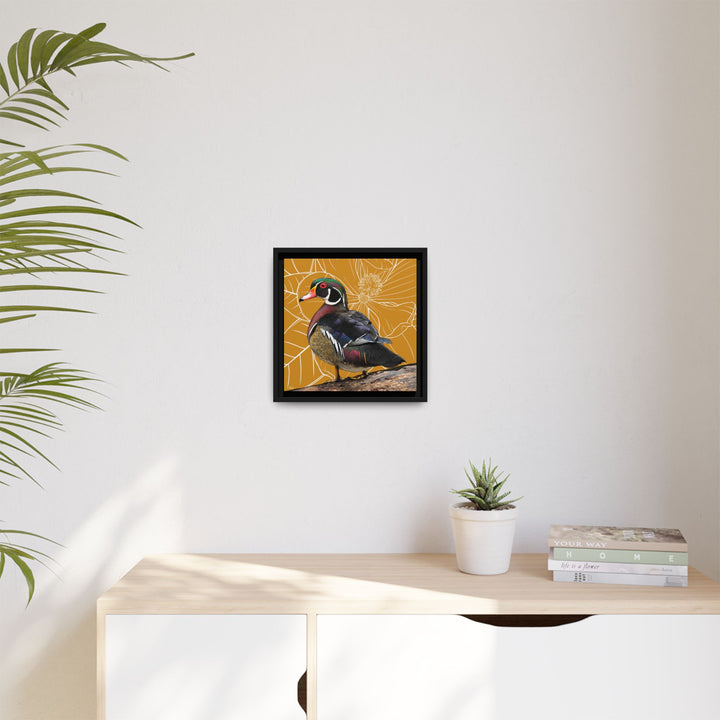 Wood Duck: Mississippi State Bird — Framed Canvas Print Wall Art