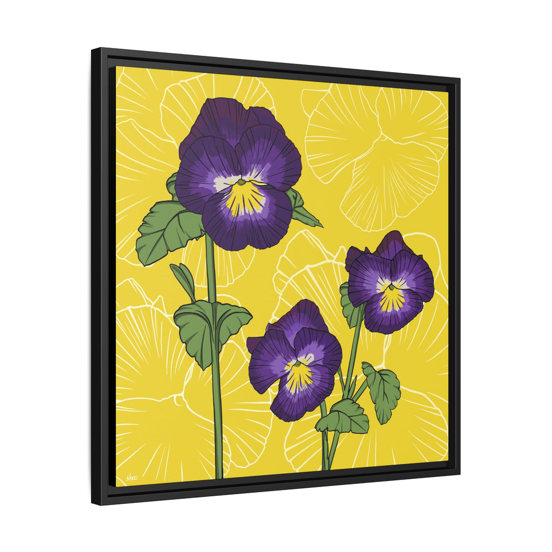 Violet: February Birth Month Flower — Framed Canvas Print Wall Art