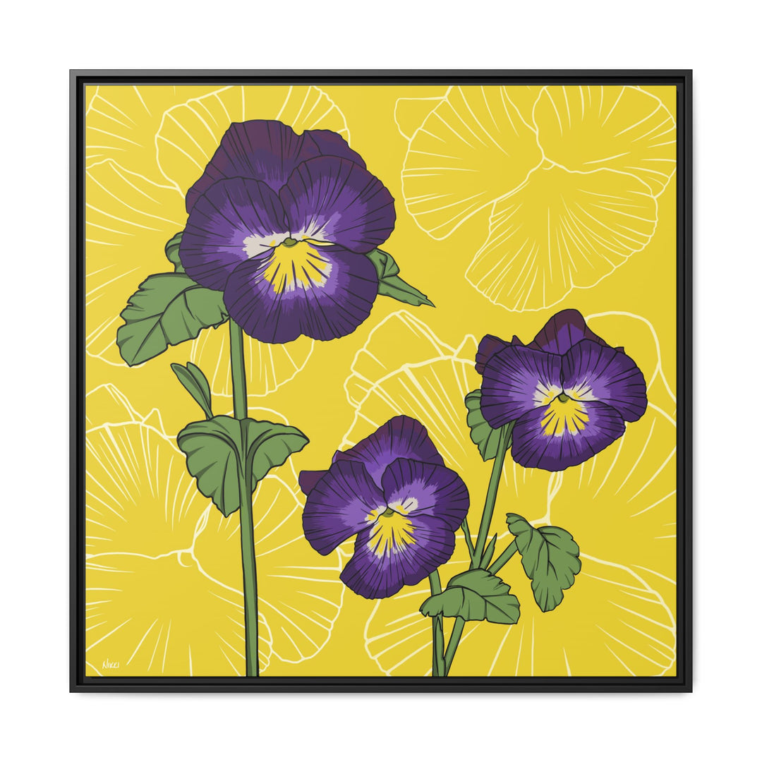 Violet: February Birth Month Flower — Framed Canvas Print Wall Art