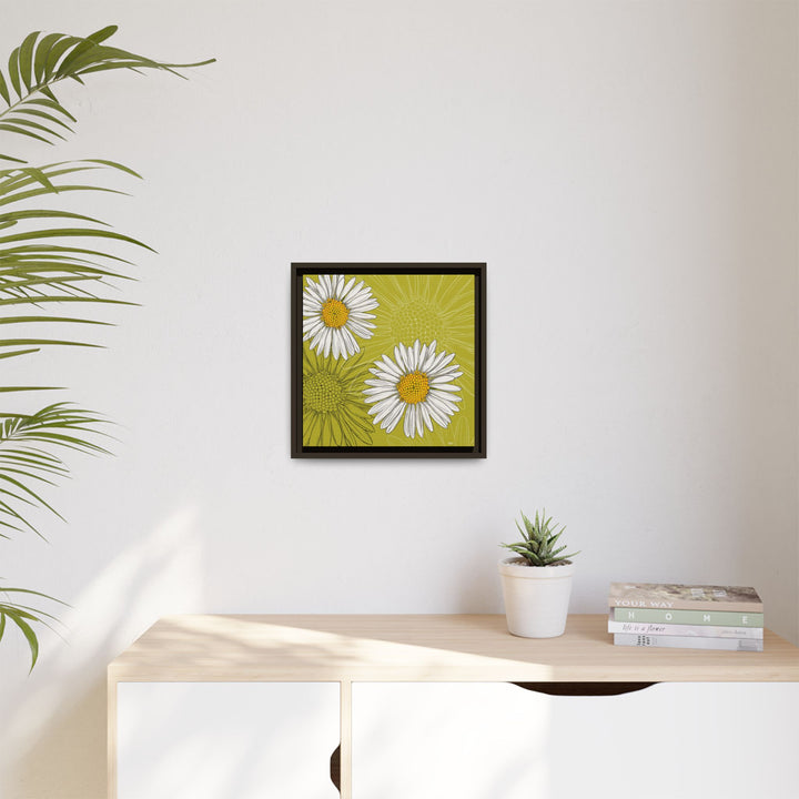 Daisy: April Birth Month Flower — Framed Canvas Print Wall Art