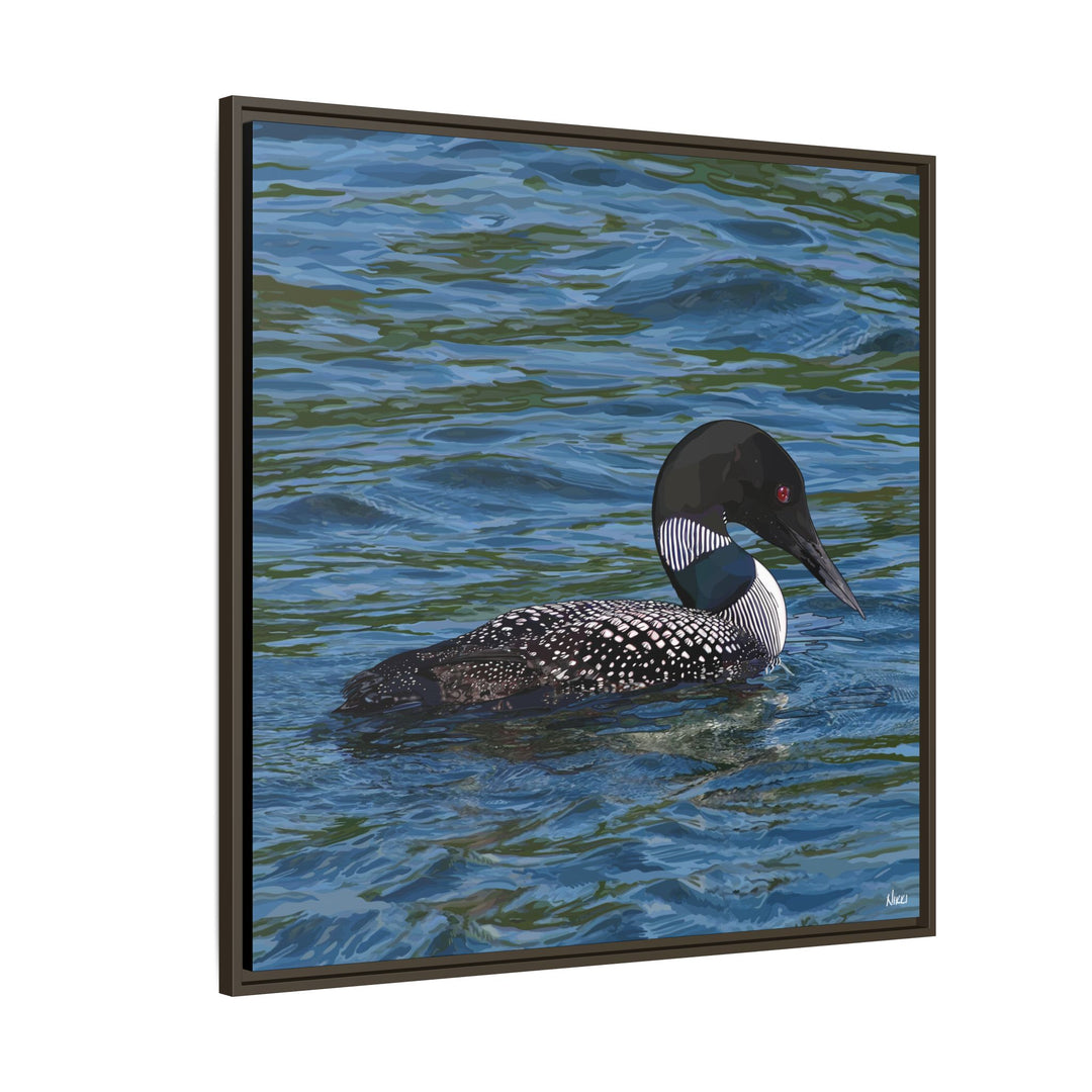 Common Loon: Minnesota State Bird — Framed Canvas Print Wall Art
