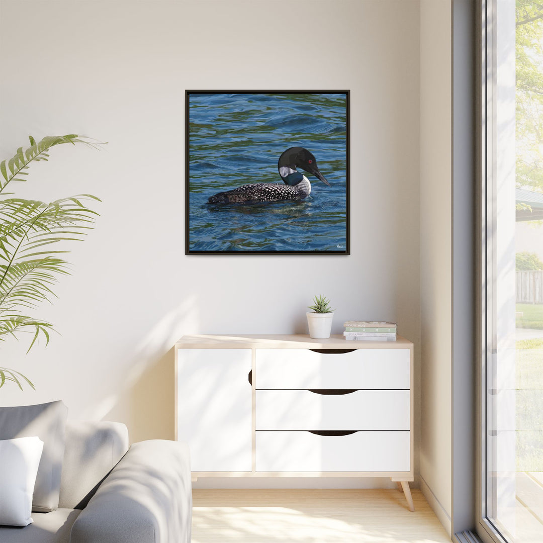Common Loon: Minnesota State Bird — Framed Canvas Print Wall Art