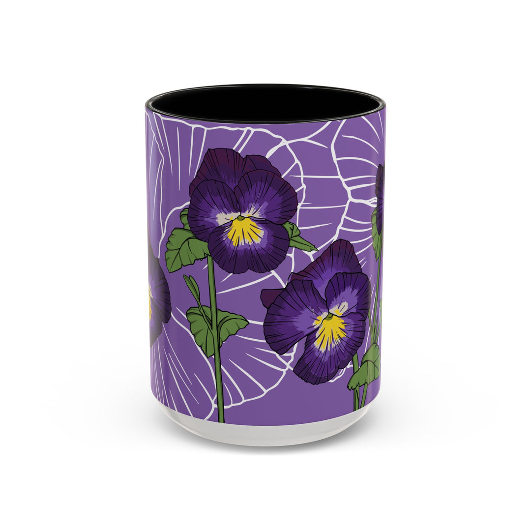 Violet Ceramic Coffee Mug — February Birth Month Flower