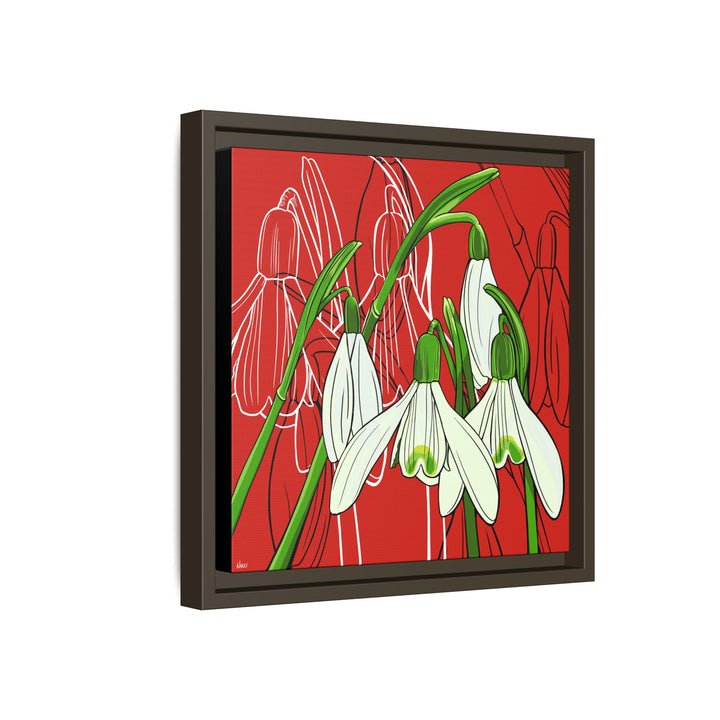 Snowdrop: January Birth Month Flower — Framed Canvas Print Wall Art