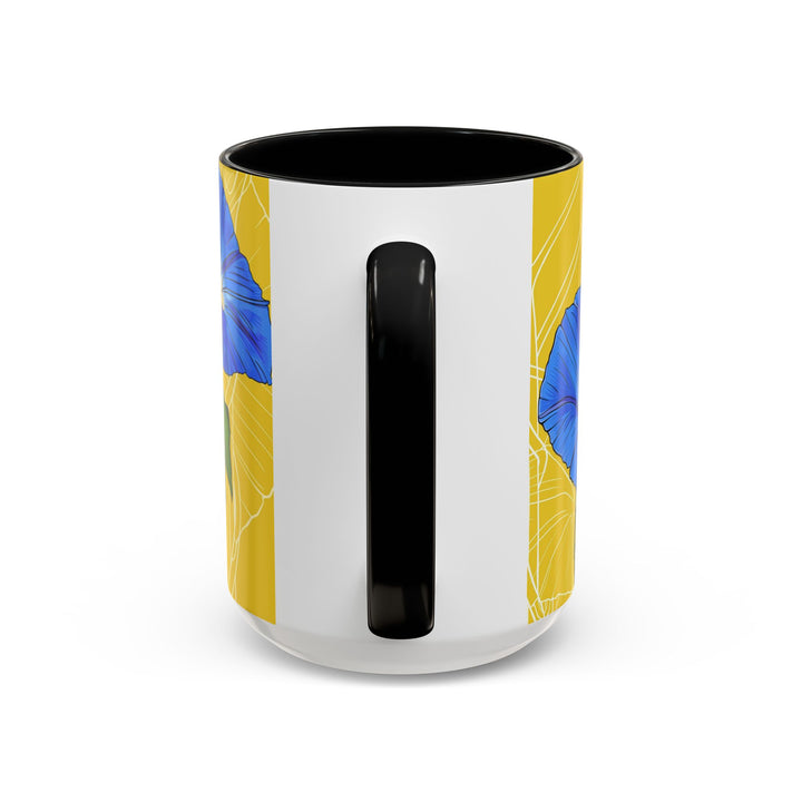 Blue Morning Glory Ceramic Coffee Mug — September Birth Month Flower