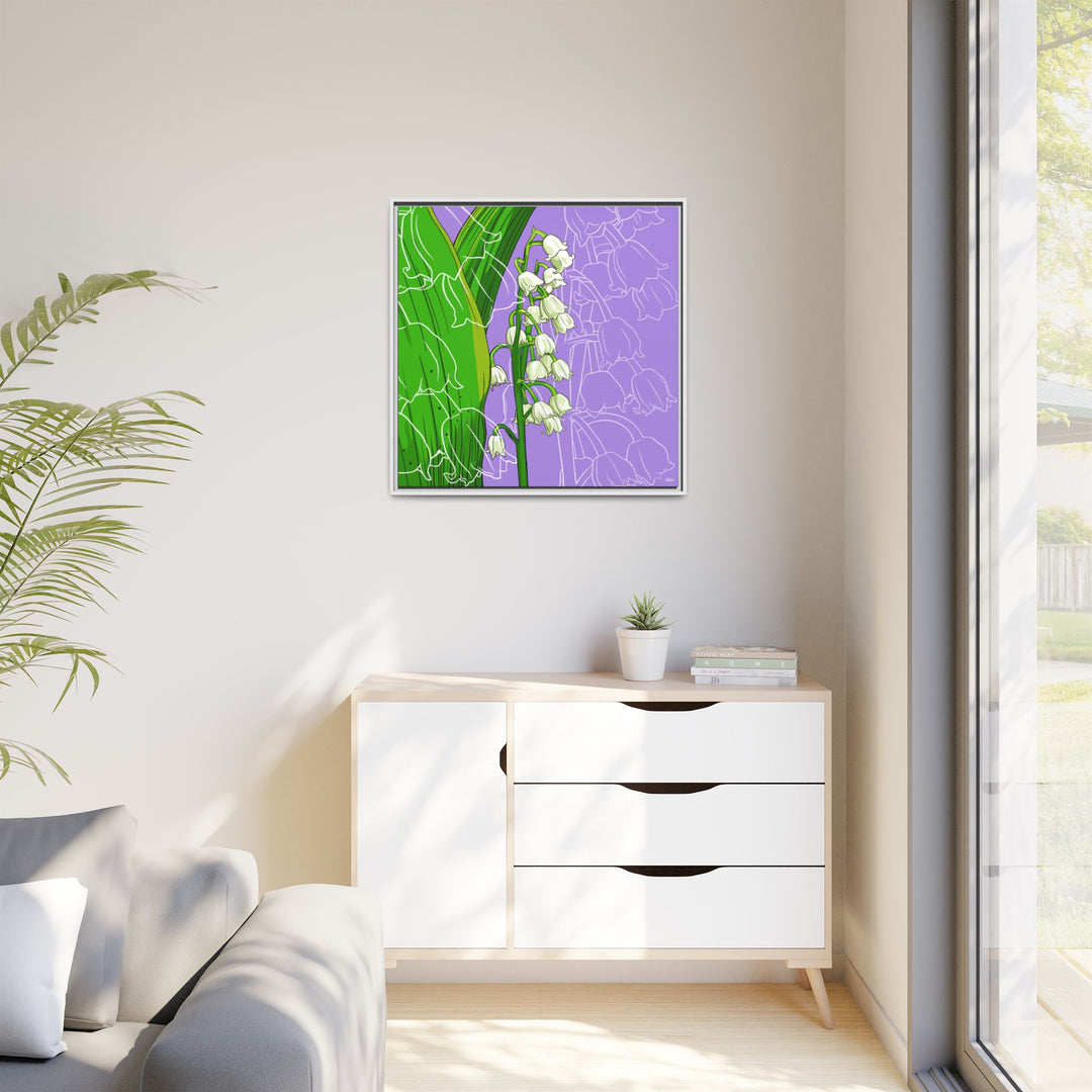 Lily of the Valley: May Birth Month Flower — Framed Canvas Print Wall Art