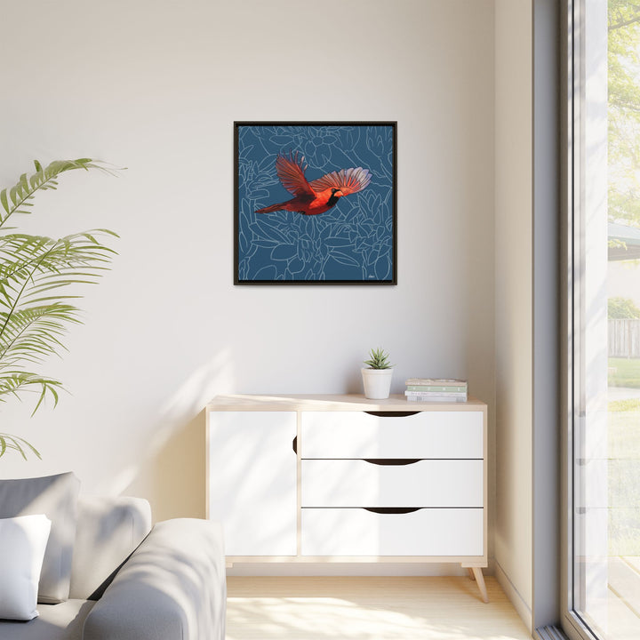Northern Cardinal: Kentucky State Bird — Framed Canvas Print