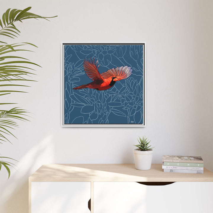 Northern Cardinal: Kentucky State Bird — Framed Canvas Print