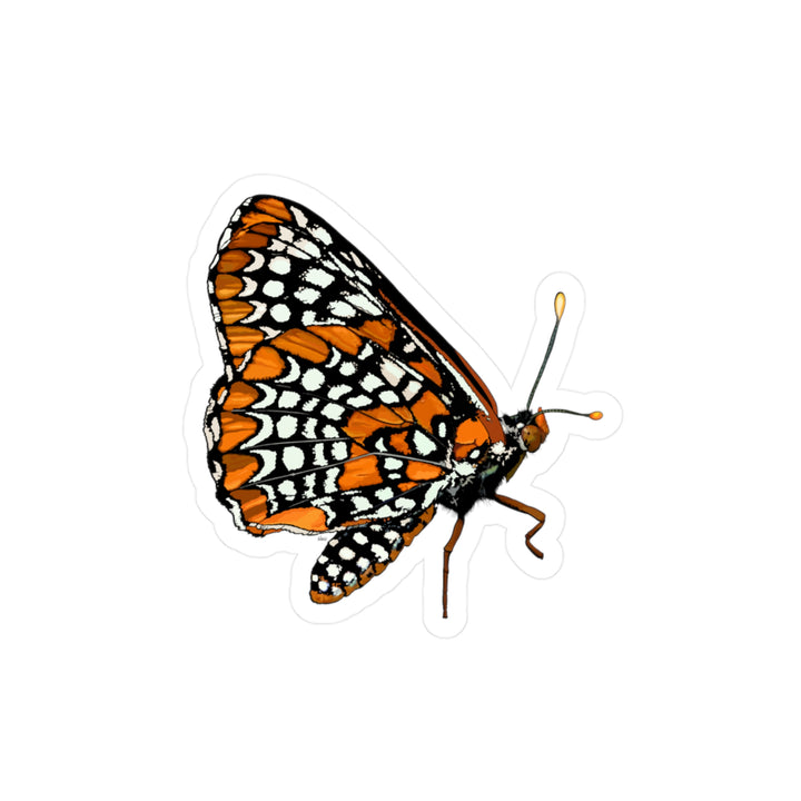 Baltimore Checkerspot Butterfly Kiss-Cut Vinyl Sticker