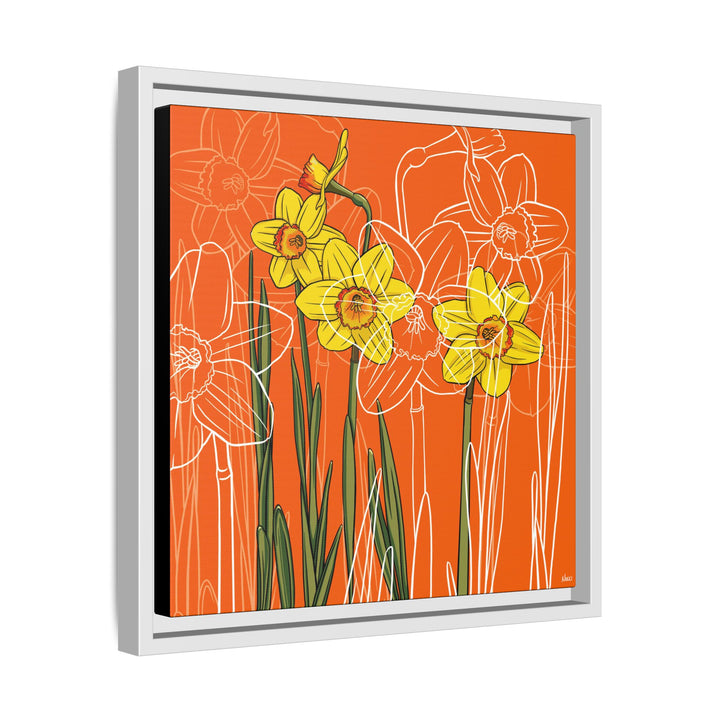 Daffodil: March Birth Month Flower — Framed Canvas Print Wall Art