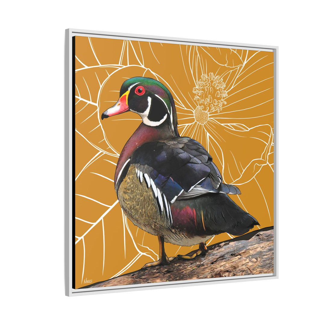 Wood Duck: Mississippi State Bird — Framed Canvas Print Wall Art