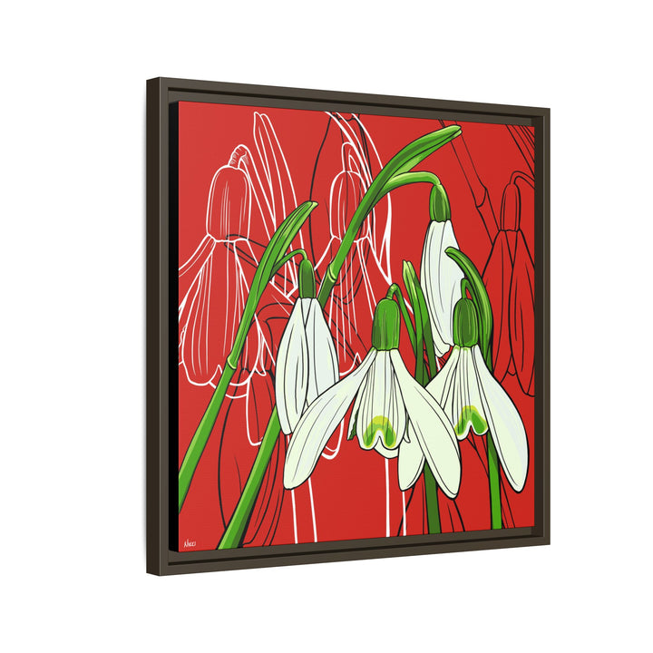 Snowdrop: January Birth Month Flower — Framed Canvas Print Wall Art