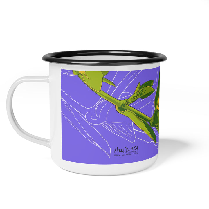 Honeysuckle Enamel Camp Cup — June Birth Month Flower
