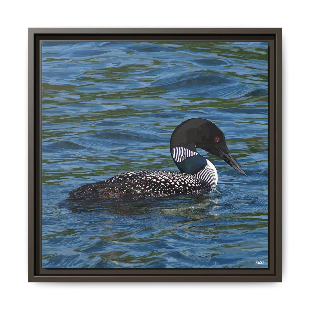Common Loon: Minnesota State Bird — Framed Canvas Print Wall Art