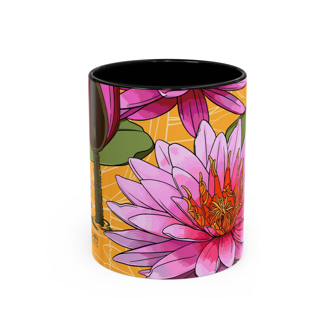 Pink Water Lily Ceramic Coffee Mug – July Birth Month Flower
