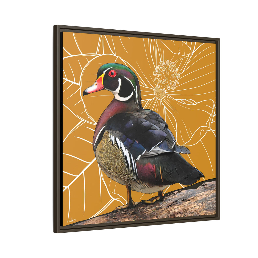 Wood Duck: Mississippi State Bird — Framed Canvas Print Wall Art