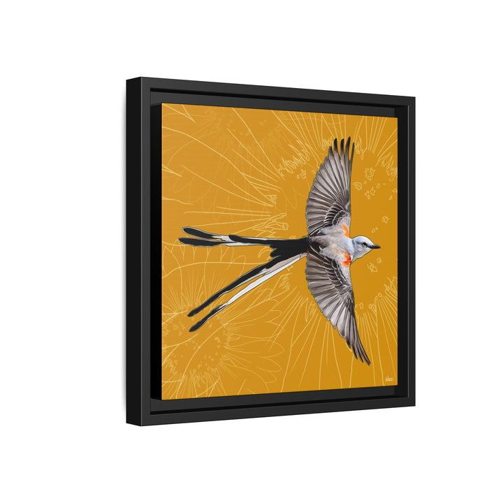 Scissor Tailed Flycatcher: Oklahoma State Bird — Framed Canvas Print Wall Art