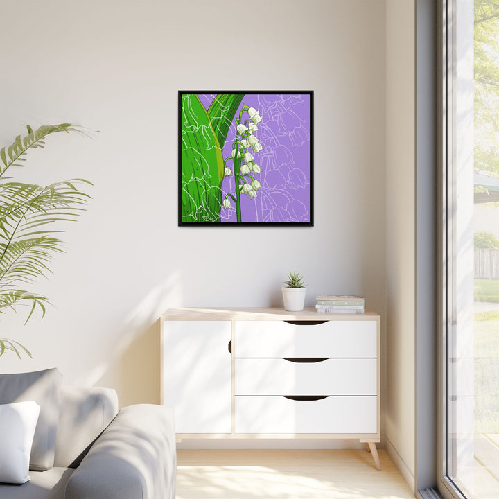 Lily of the Valley: May Birth Month Flower — Framed Canvas Print Wall Art