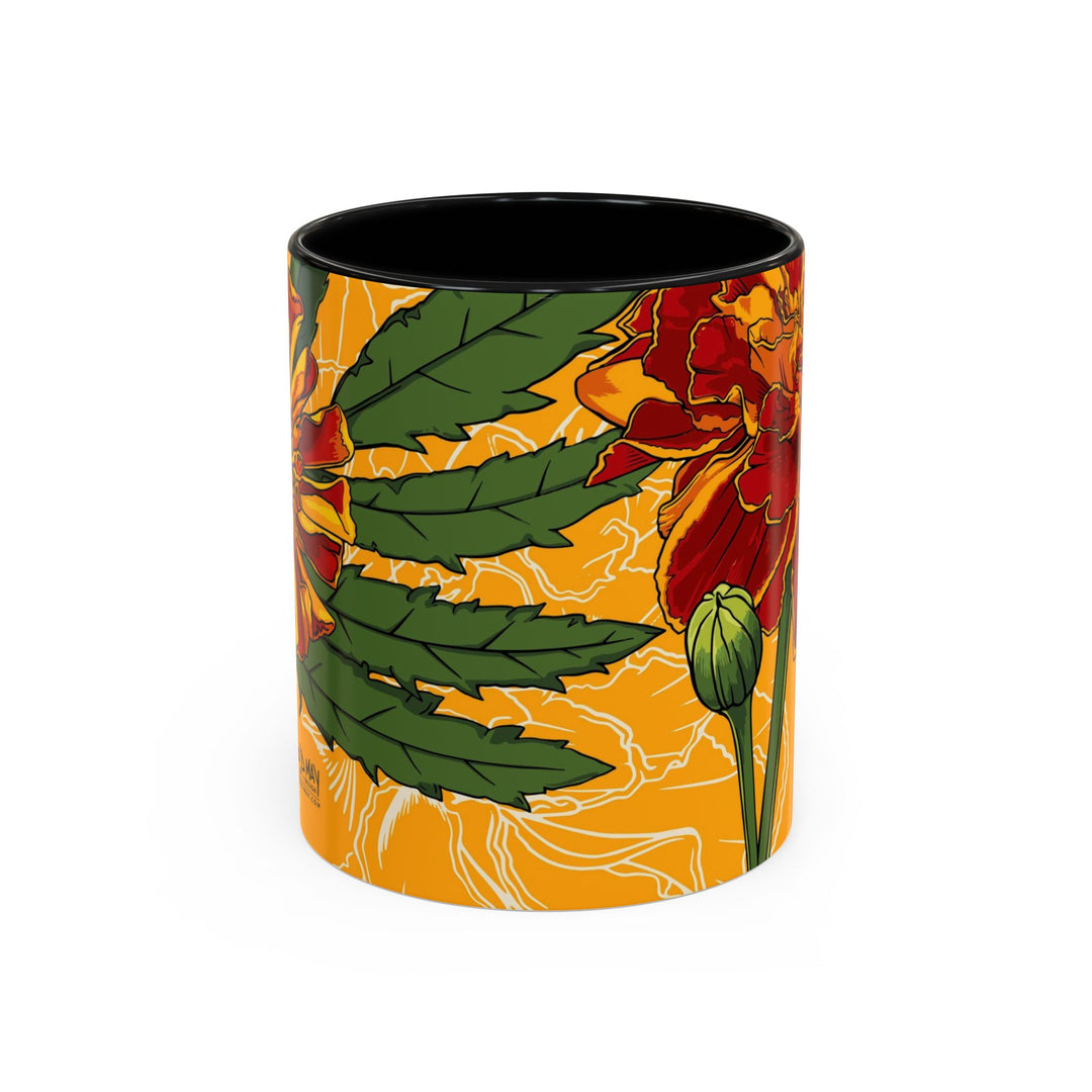 Marigold Ceramic Coffee Mug — October Birth Month Flower